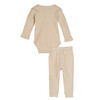 Baby Waffle Henley Set, Natural - Mixed Apparel Set - 2