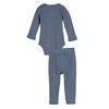 Baby Waffle Henley Set, Dusty Blue - Mixed Apparel Set - 2