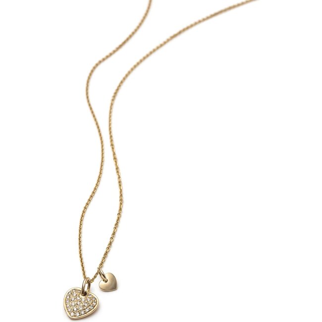 Our Hearts Are Always Close Necklace, Pave Gold - Necklaces - 1
