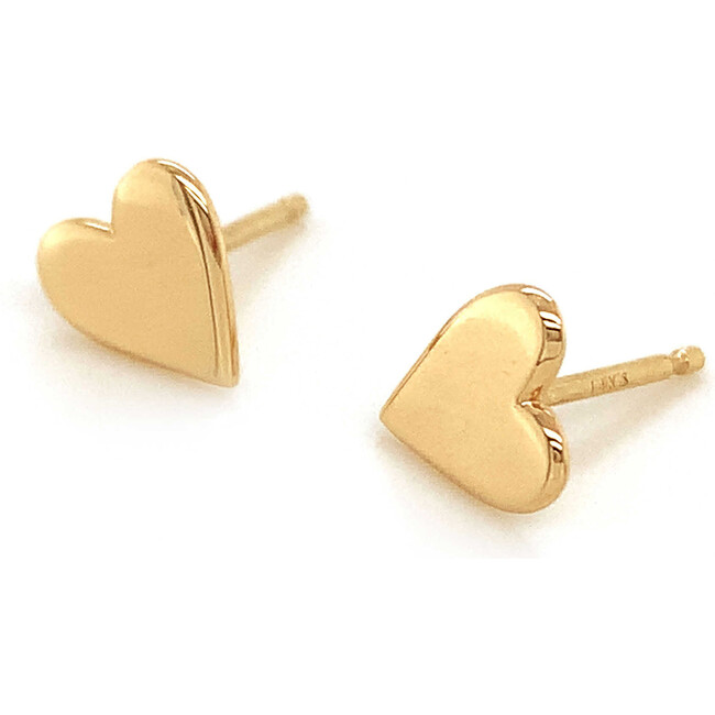 Gold Perfectly Imperfect Heart Studs - Earrings - 1
