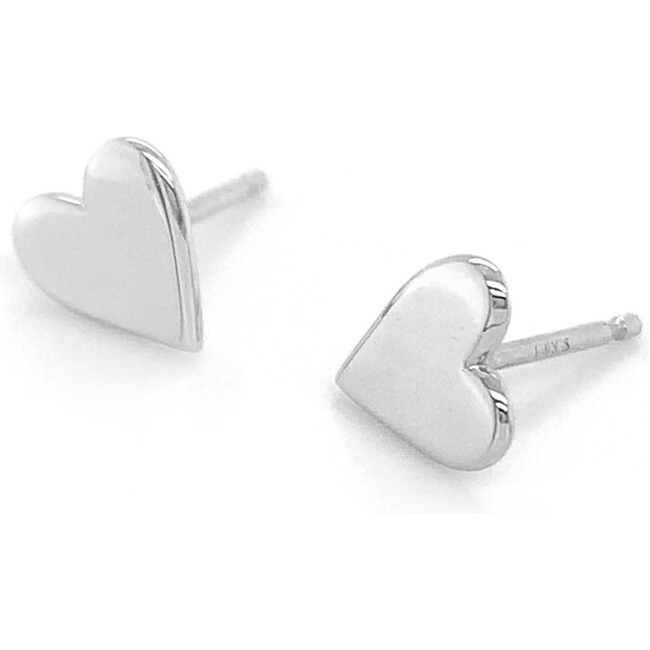 Sterling Silver Perfectly Imperfect Heart Studs
