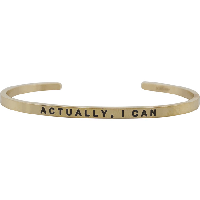 Women's "Actually,  I Can" Bracelet, Gold - Bracelets - 1 - zoom