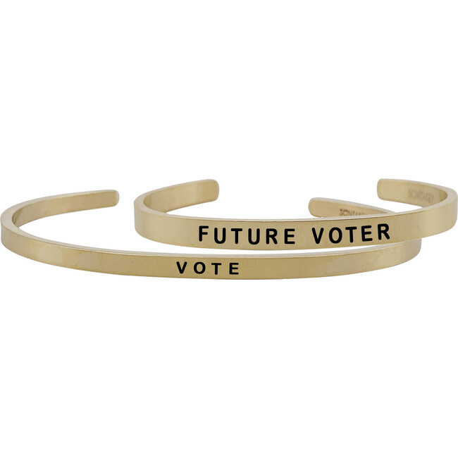 *Exclusive* Mommy & Me Vote Bracelet Set, Gold
