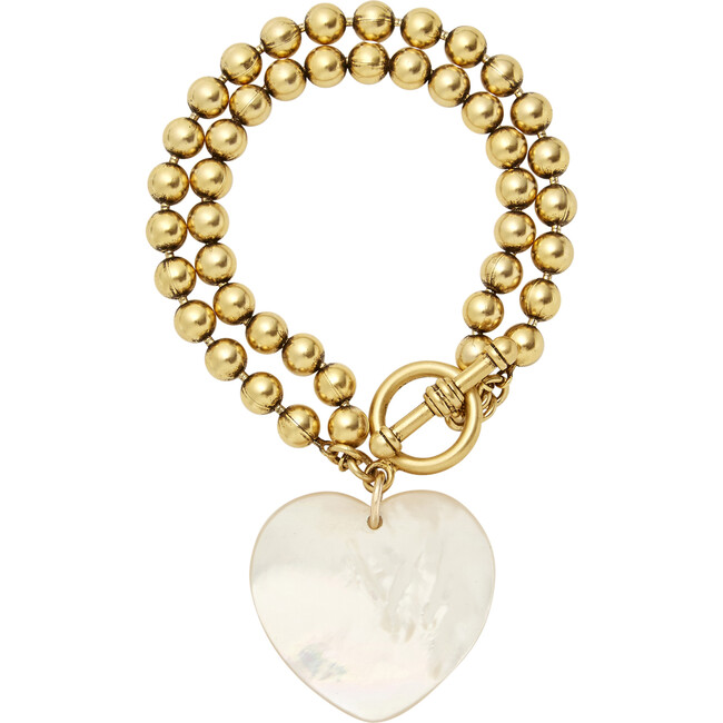 Heart On Your Sleeve Bracelet, Mother of Pearl