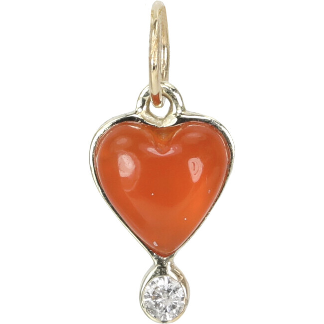 Byrdie Heart Charm, Carnelian - Necklaces - 1