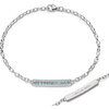 Steling Silver "I love you more" Aquamarine Poesy Bracelet - Bracelets - 1 - thumbnail