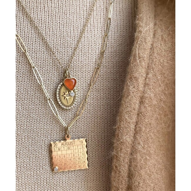 Byrdie Heart Charm, Carnelian - Necklaces - 3