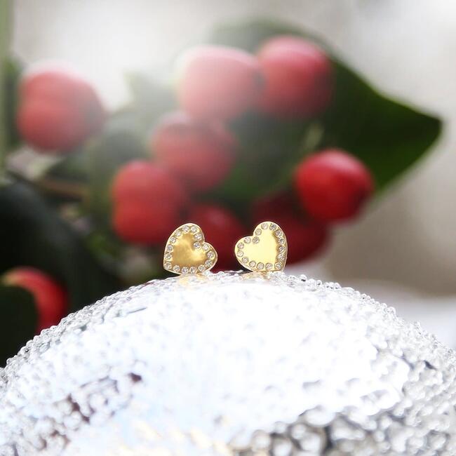 Diamond Heart Studs - Earrings - 3