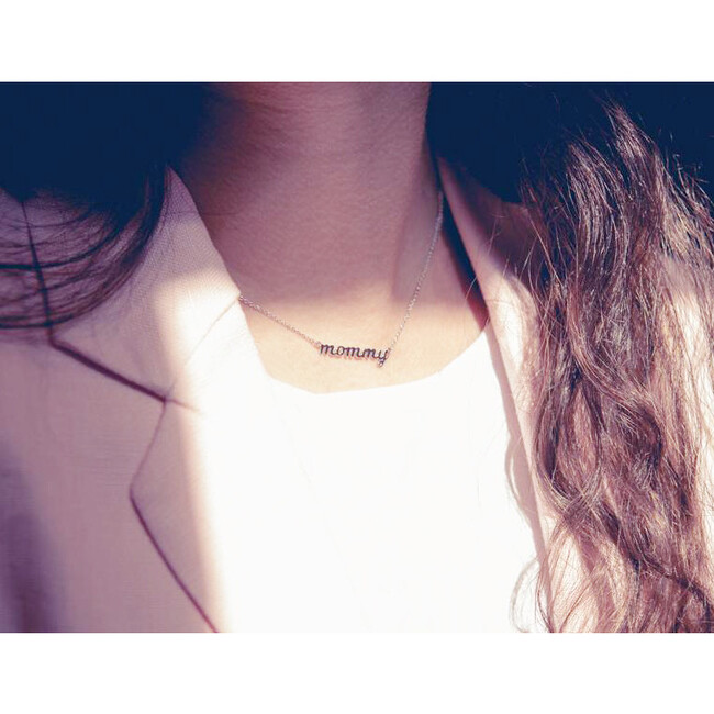 Sterling Silver Script Mommy Nameplate Necklace - Necklaces - 2