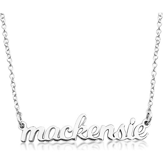 Sterling Silver Nameplate Necklace, 1 Name