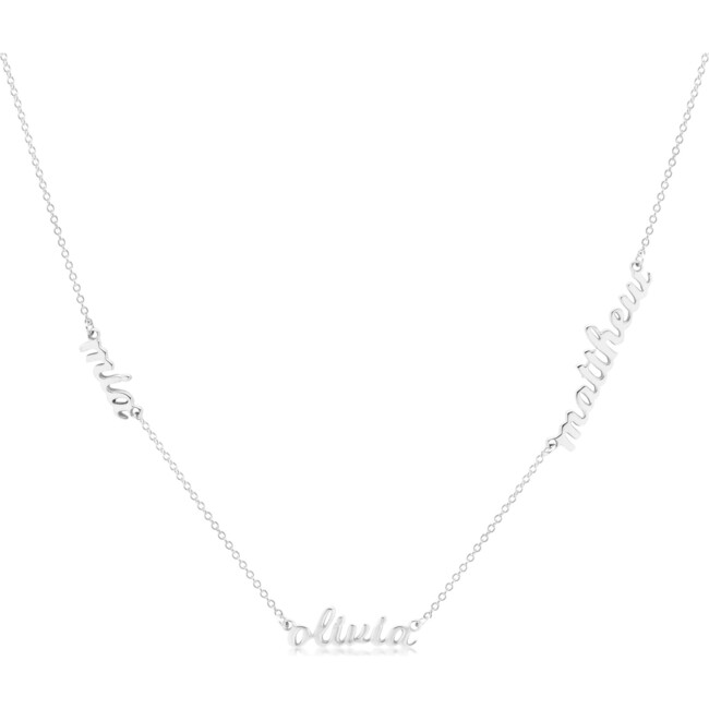 Sterling Silver Nameplate Necklace, 3 Names