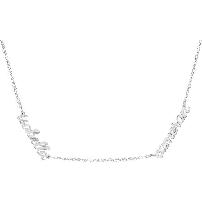 Sterling Silver Nameplate Necklace, 2 Names