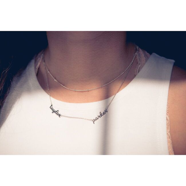 Sterling Silver Nameplate Necklace, 2 Names