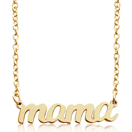 Gold Script Mama Nameplate Necklace