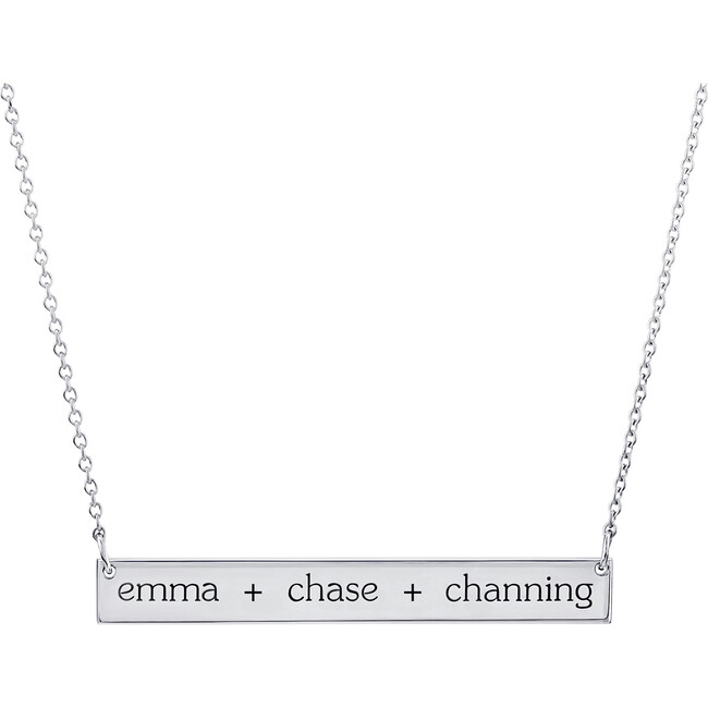 Engravable Sterling Silver Skinny Bar Necklace - Necklaces - 1