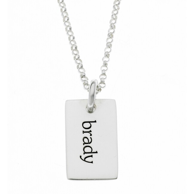 Engravable Sterling Silver Mini Dog Tag Necklace