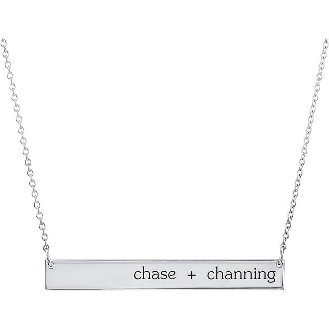 Engravable Sterling Silver Skinny Bar Necklace - Necklaces - 3