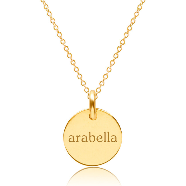 Engravable Gold Circle Necklace