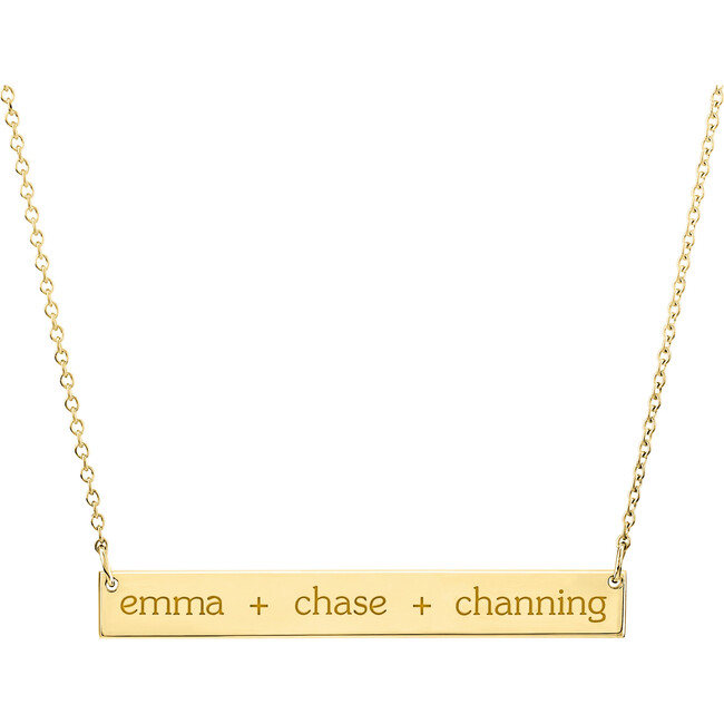 Engravable Gold Skinny Bar Necklace - Necklaces - 1 - zoom