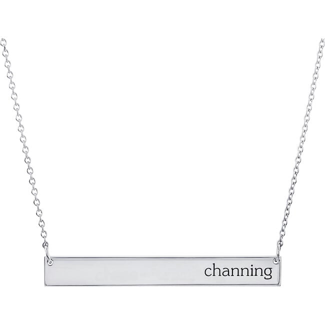 Engravable Sterling Silver Skinny Bar Necklace - Necklaces - 4