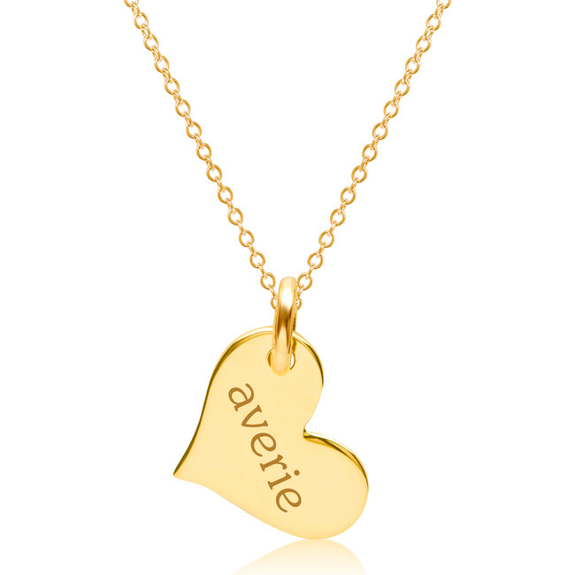 Engravable Gold Heart Necklace - Necklaces - 1 - zoom