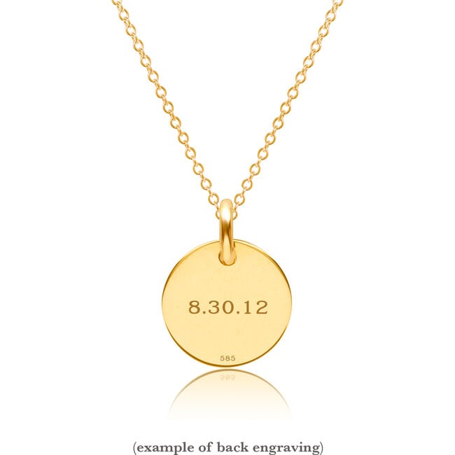 Engravable Gold Circle Necklace - Necklaces - 3