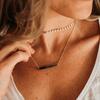 Engravable Gold Skinny Bar Necklace - Necklaces - 2 - thumbnail
