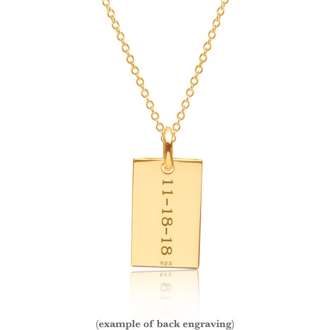 Engravable Gold Mini Dog Tag Necklace - Necklaces - 4