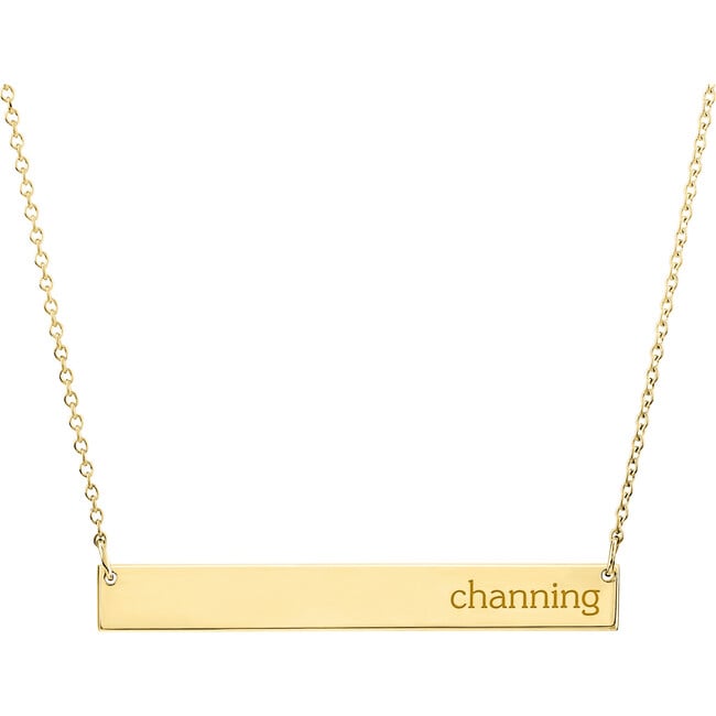 Engravable Gold Skinny Bar Necklace - Necklaces - 3