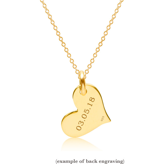 Engravable Gold Heart Necklace - Necklaces - 3
