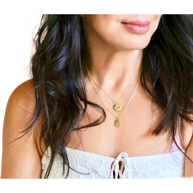 Engravable Gold Heart Necklace - Necklaces - 4