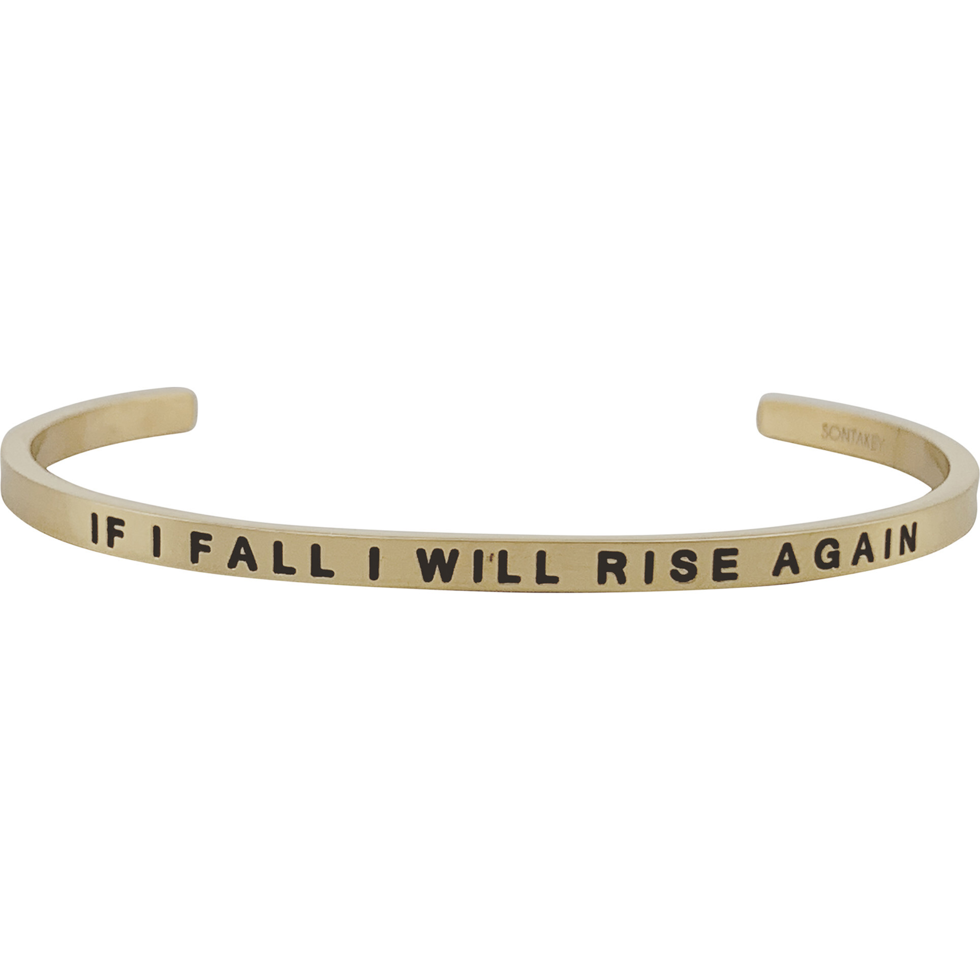 Youth "If I Fall I Will Rise Again" Bracelet, Gold - Bracelets - 1