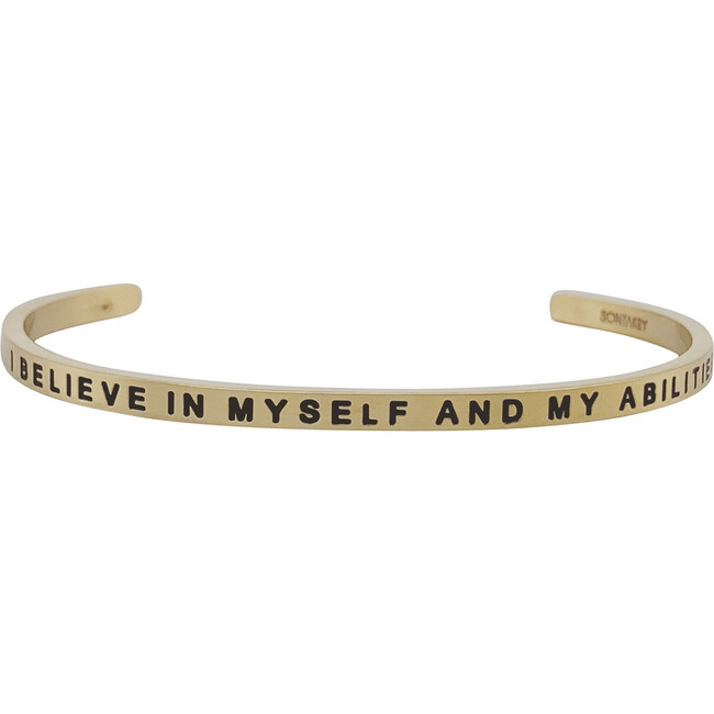 Youth "I Believe In Myself & My Abilities" Bracelet, Gold - Bracelets - 1
