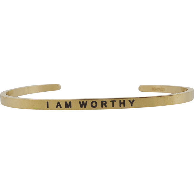 Women's "I Am Worthy" Bracelet, Gold