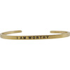 Women's "I Am Worthy" Bracelet, Gold - Bracelets - 1 - thumbnail
