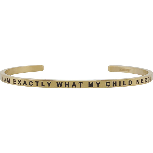 Women's "I Am Exactly What My Child Needs" Bracelet, Gold - Bracelets - 1 - zoom