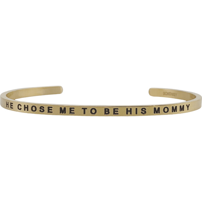 Women's "He Chose Me to Be His Mommy" Bracelet, Gold