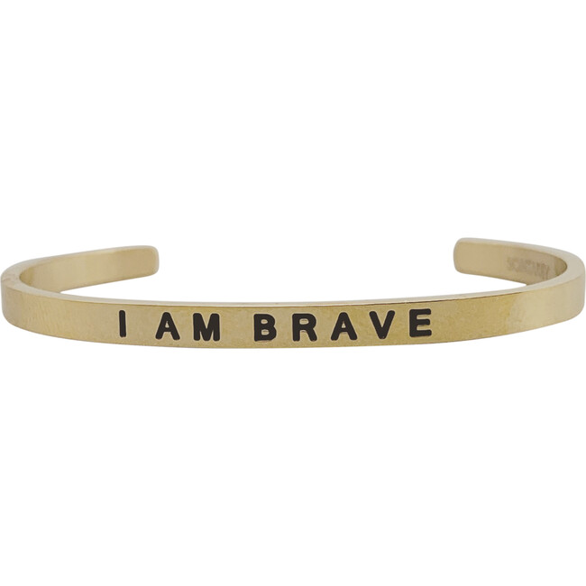 Baby & Child "I Am Brave" Bracelet, Gold - Bracelets - 1