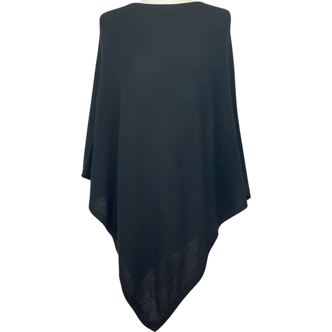Women's Classic Weight Poncho, Black - Sweaters - 1 - zoom