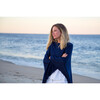 Women's Lightweight Poncho, Navy - Sweaters - 3