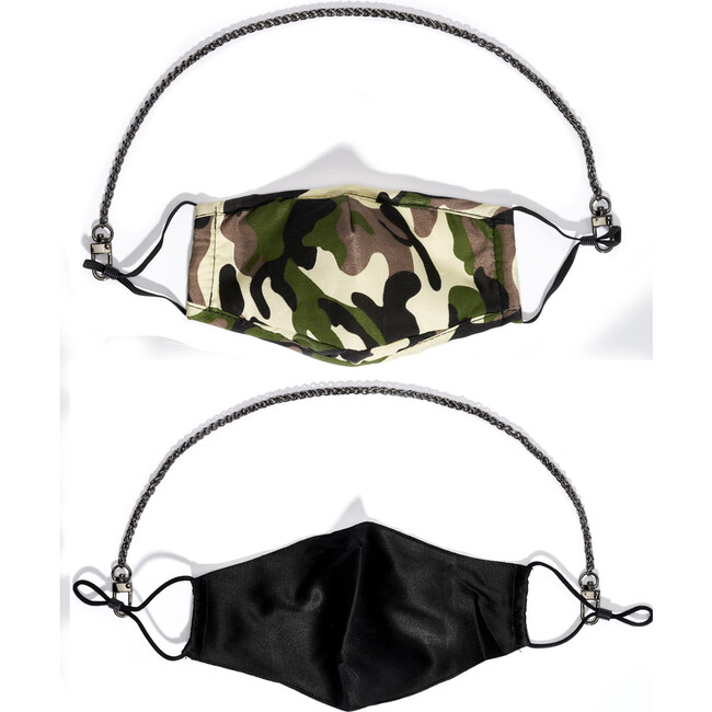 Ryan Mini Face Mask Chain Strap, Gunmetal - Face Masks - 3