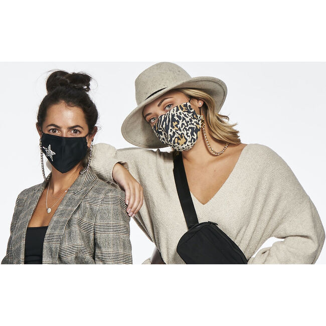 Nikki Mini Face Mask Chain Strap, Gold - Face Masks - 2