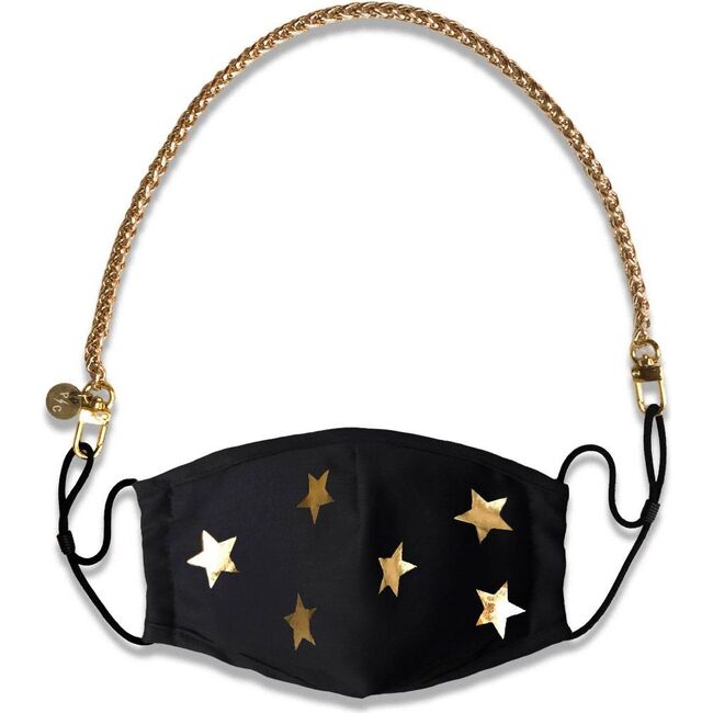 Nikki Mini Face Mask Chain Strap, Gold - Face Masks - 4