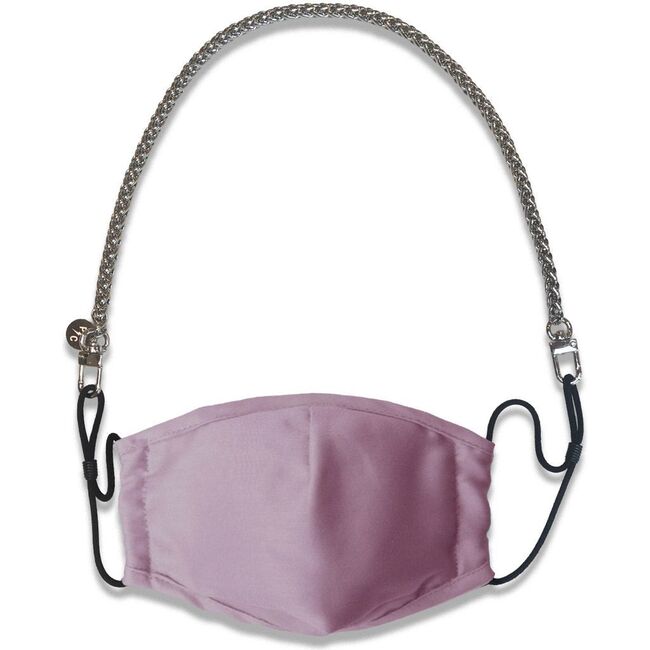 Nikki Mini Face Mask Chain Strap, Silver - Face Masks - 3