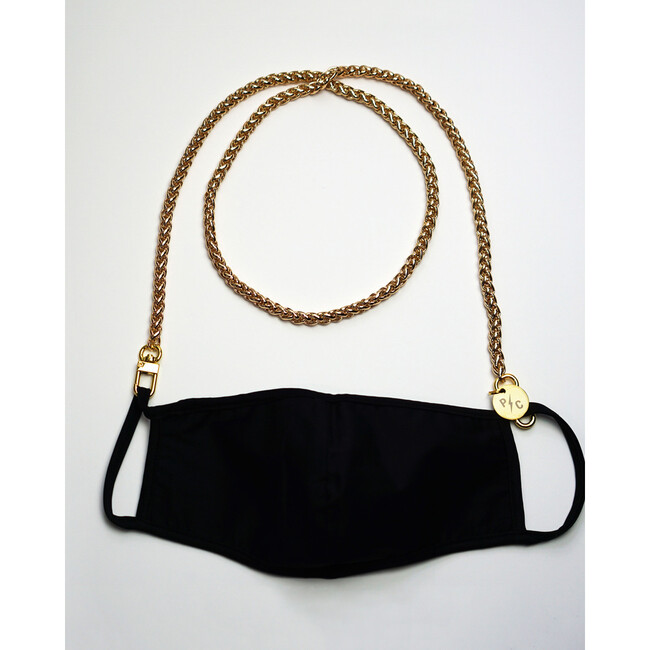 Nikki Long Face Mask Chain Strap, Gold - Face Masks - 5