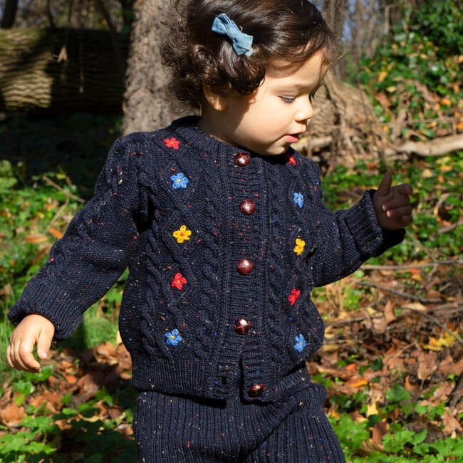 Wild Flower Cardigan, Navy - Cardigans - 3