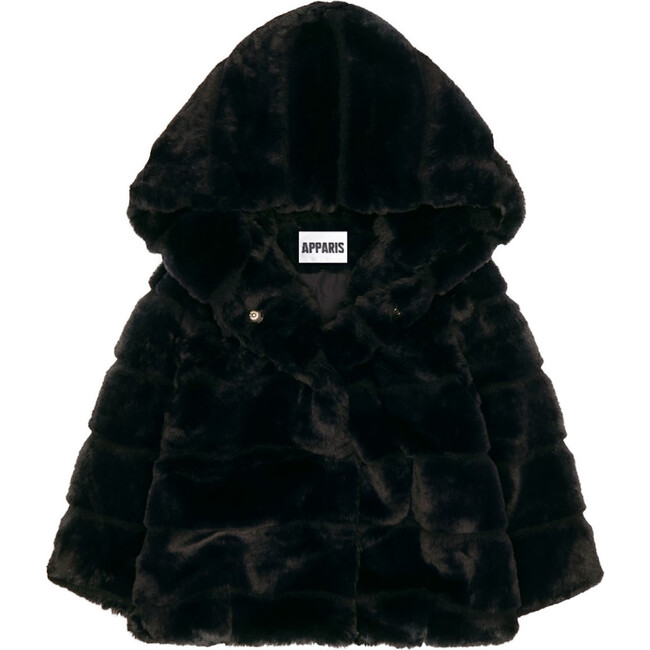 Goldie Faux Fur Jacket, Noir - Coats - 1