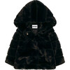 Goldie Faux Fur Jacket, Noir - Coats - 1 - thumbnail