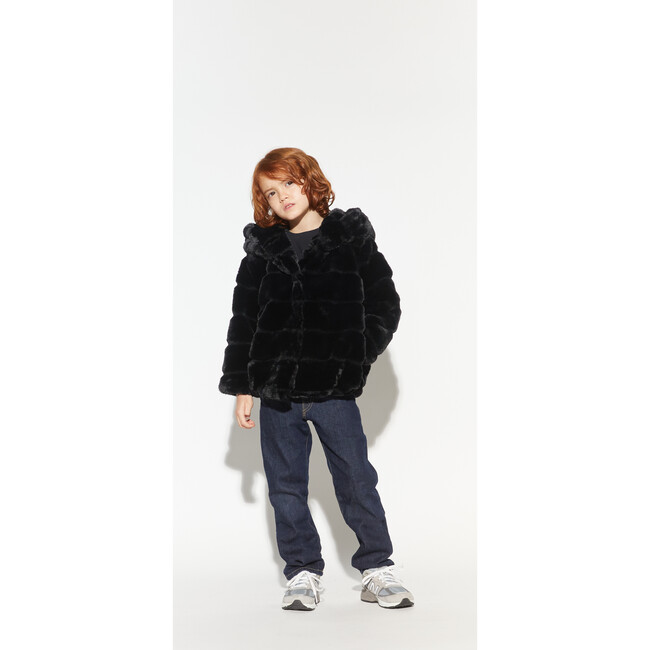 Goldie Faux Fur Jacket, Noir - Coats - 2