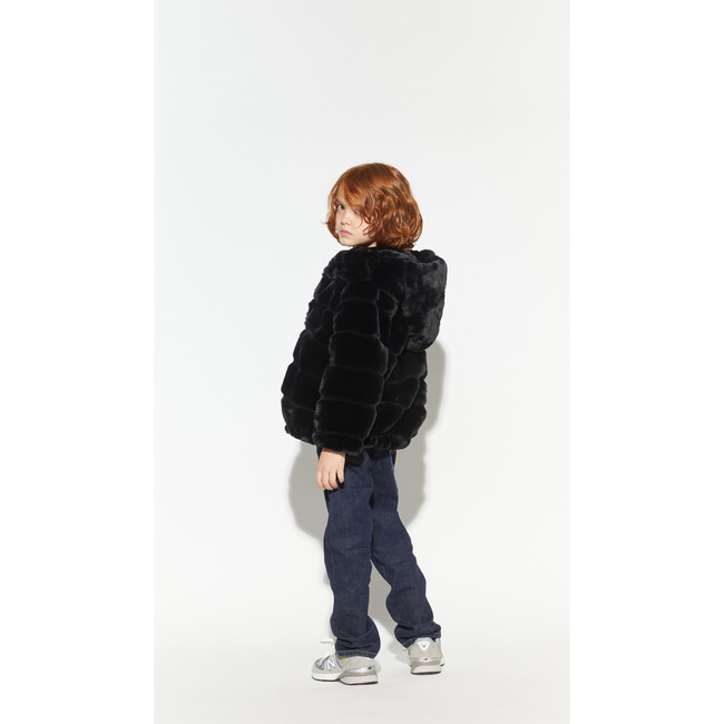 Goldie Faux Fur Jacket, Noir - Coats - 3